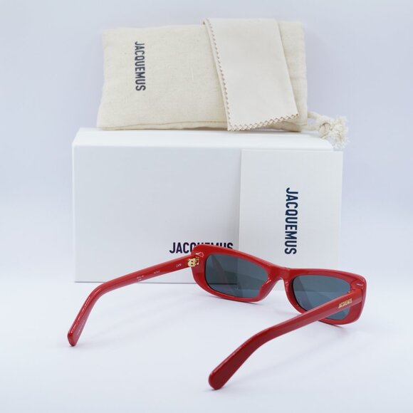 Jacquemus CAPRI JAC/55 C2 Rectangle Sunglasses - Red\\Grey